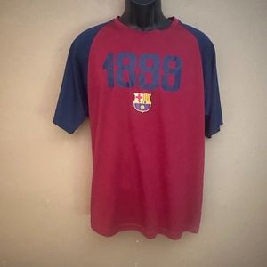 FC Barca Barcelona Soccer Team T Shirt XL Poly blend Gently worn